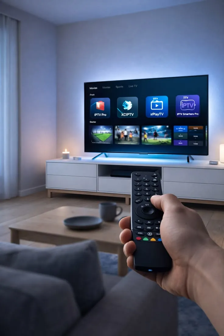 Afstandsbediening voor een tv met IPTV-box